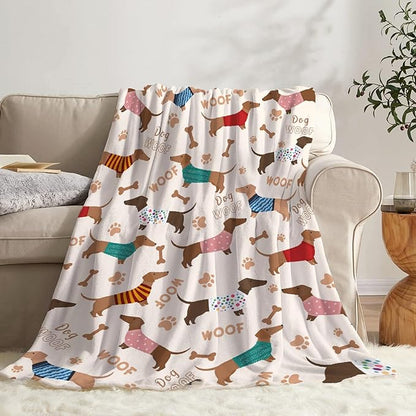 Dachshund Dogs Baby Blanket Food Blanket Gifts Super Soft Swaddle Toddler Blanket, Newborn, Infant Nursery Blanket for Stroller, Crib XS 30x40 in for Pet/Toddler