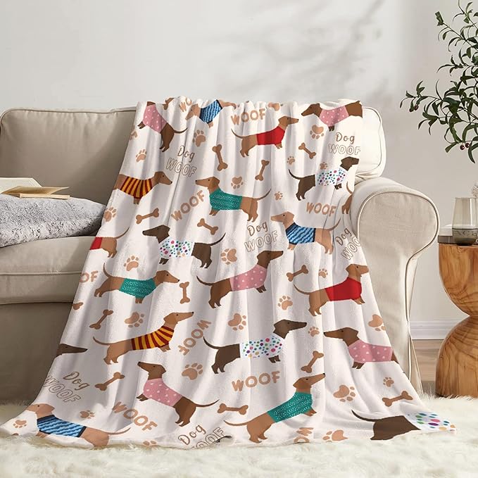 Dachshund Dogs Blanket Gifts for Pet Dog Lovers Girls Boys 60x50 in