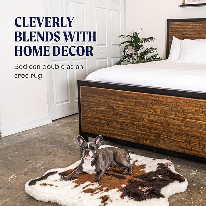 PupRug Orthopedic Dog Bed for Large Dogs with Fluffy Soft Faux Fur and Memory Foam for Joint Pain Relief