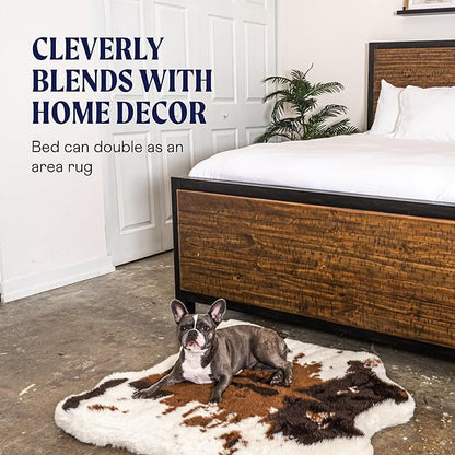 PupRug Orthopedic Dog Bed for Large Dogs with Fluffy Soft Faux Fur and Memory Foam for Joint Pain Relief