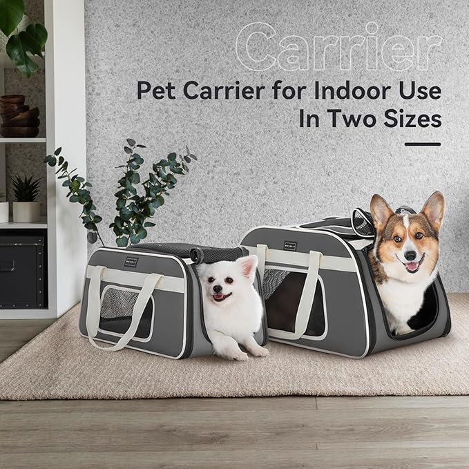 PETSFIT Airline Approved Cat Carrier with Wheels Designed for Small Dogs/Cats with Adjustable Safety Rope & Removable Wheels