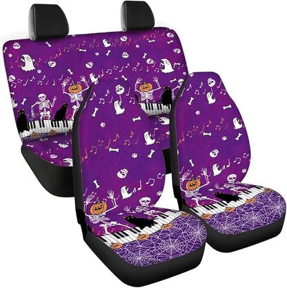 Halloween Purple Pumpkins Car Seat Cover Sets Universal