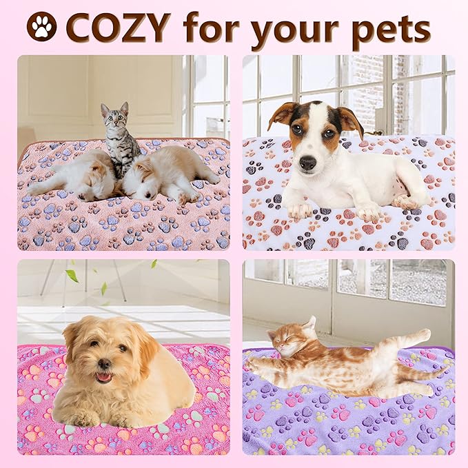 UTTPLL Blanket-Machine-Washable-Premium-Shedding Soft Warm Dog Blankets Puppy Essentials