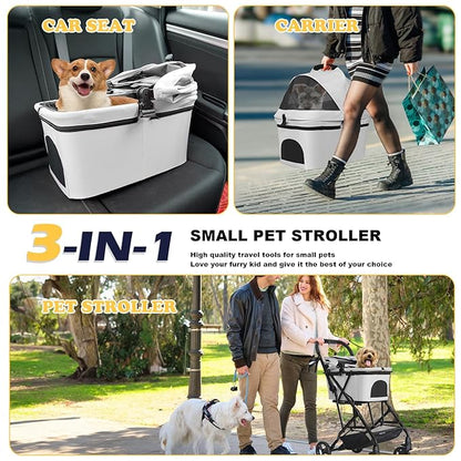 Dog Stroller for Small/Medium Dogs Cats Up to 33LBS 3-in-1 Lightweight