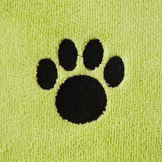 Bone Dry Embroidered Pet Grooming Towel Collection 41x23.5, Lettuce