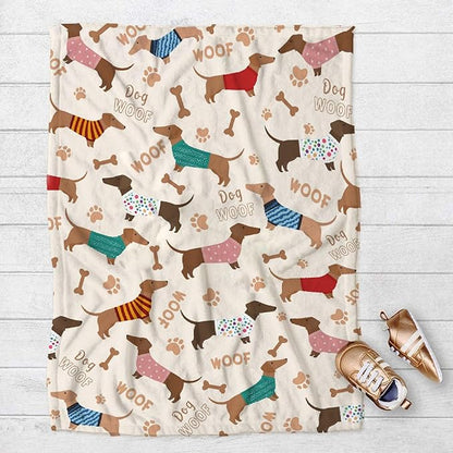 Dachshund Dogs Baby Blanket Food Blanket Gifts Super Soft Swaddle Toddler Blanket, Newborn, Infant Nursery Blanket for Stroller, Crib XS 30x40 in for Pet/Toddler