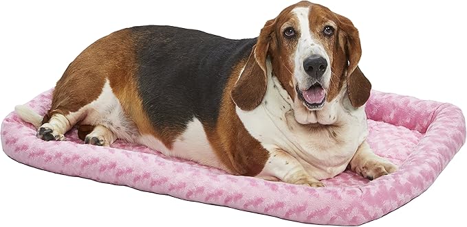 MidWest Homes for Pets Bolster Pet Bed for Dogs & Cats 36L-Inch Pink w/ Comfortable Bolster 36-Inch Dog 1-Year Warranty