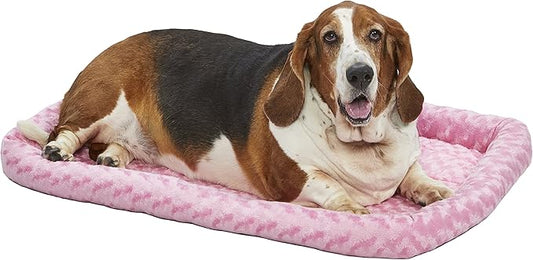 MidWest Homes for Pets Bolster Pet Bed for Dogs & Cats 36L-Inch Pink w/ Comfortable Bolster 36-Inch Dog 1-Year Warranty