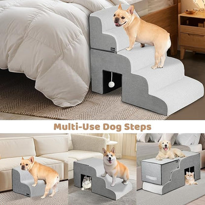 URPOWER Dog Stairs for Small Dogs 5-Step Detachable 28.8" H