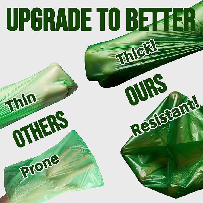 100% Home Compostable Dog Poop Bags With Handles 33% Thicker 8x Protection 60 Bags)
