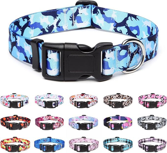 Adjustable Dog Collar with Patterns