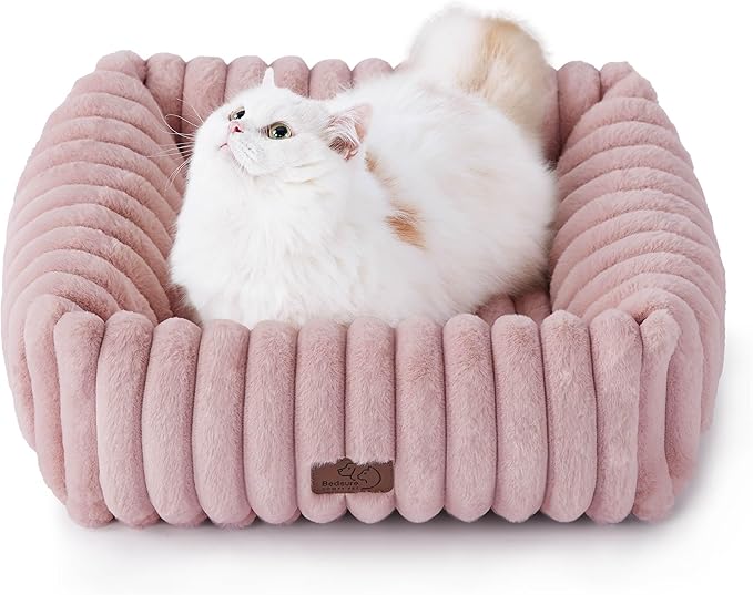 Bedsure Cute Dog Bed for Small Dogs & Cats 20x19x6inches, Blush