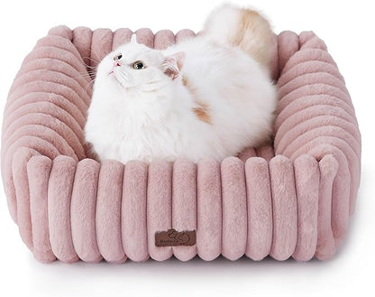 Bedsure Cute Dog Bed for Small Dogs & Cats 20x19x6inches, Blush