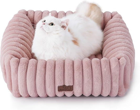 Bedsure Cute Dog Bed for Small Dogs & Cats 20x19x6inches, Blush