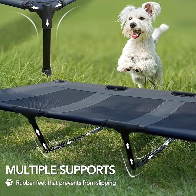 Elevated Dog Bed 49"x37"x9" Grey