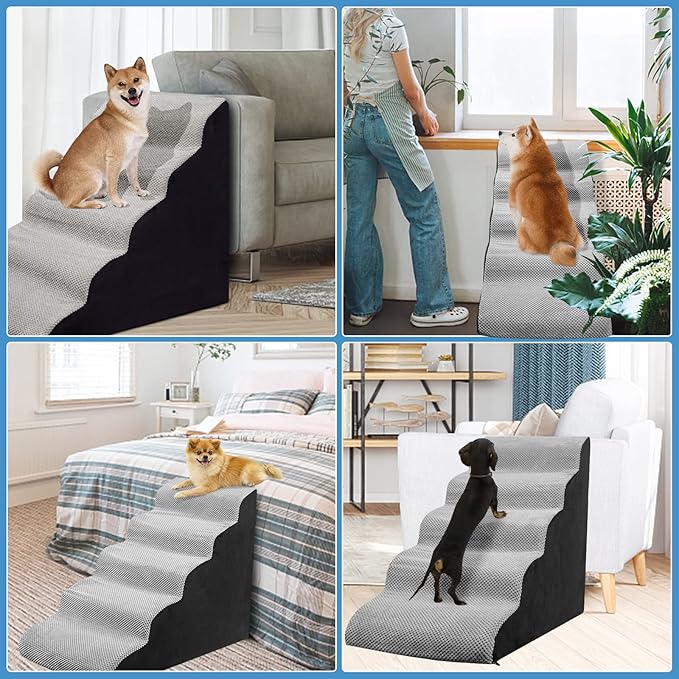Foam Dog Stairs 5-Step Dog 25" H,
