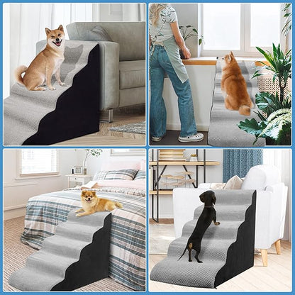 Foam Dog Stairs 5-Step Dog 25" H,