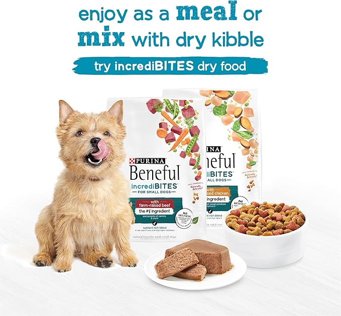 Beneful IncrediBites with Chicken and Natural Bacon Flavor and Porterhouse Steak Flavor Wet Dog Food Variety Pack - (Pack of 12) 3.5 oz. Cans