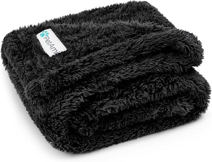 PetAmi Dog Blanket for Small Medium Dogs Black 29x40