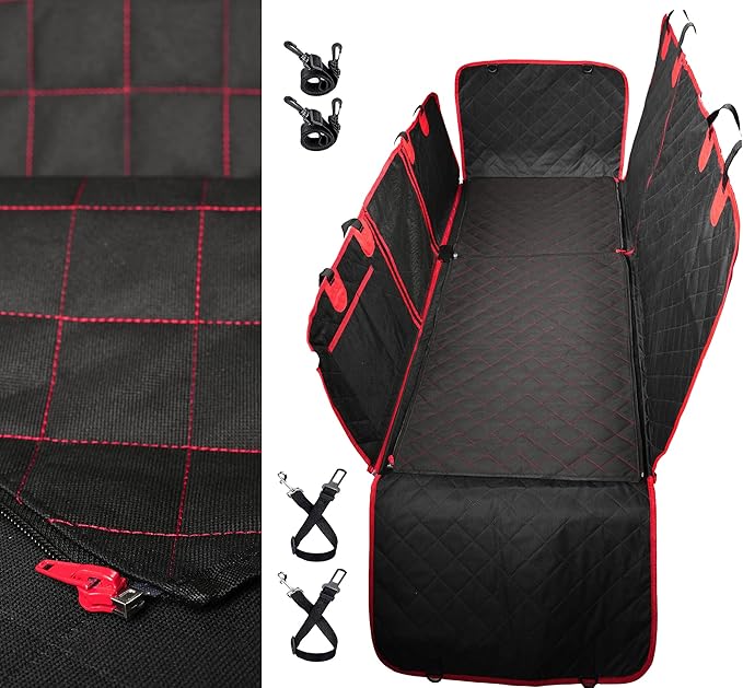 Convertible 7 in 1 Extra Mat Dog Front and Back Seat and Trunk Cover Protector Hammock Picnic Mats Durable Waterproof Scratch-Proof Nonslip Hammock Against Dirt and Fur for Car
