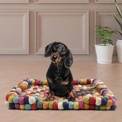 Felt Ball Dog Bed Fabric Pet Beds Luxury Cat Dog Bed Wool Bed for Cats Kittens