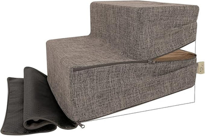 Best Pet Supplies Dog Foam Stairs Cover 2-Step, Brown