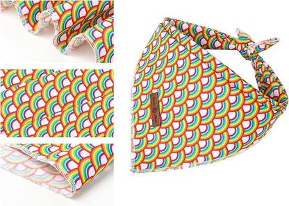 Lionet Paws Rainbow Bandana Washable Cotton Handkerchief Scarf