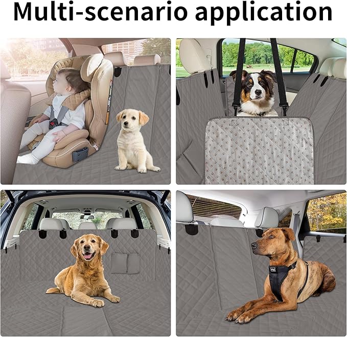Easy-Going Waterproof Dog Car Seat Cover (59"x63", Grey)