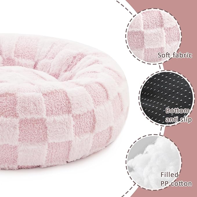 Love's cabin Round Donut Cat and Dog Cushion Bed 20in Pet