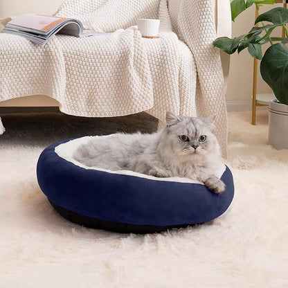 Love's cabin Round Donut Cat and Dog Cushion Bed 20in Pet