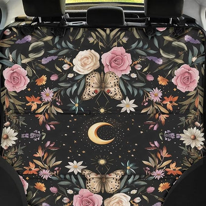 AFPANQZ Moon Flowers Car Back Seat Cover