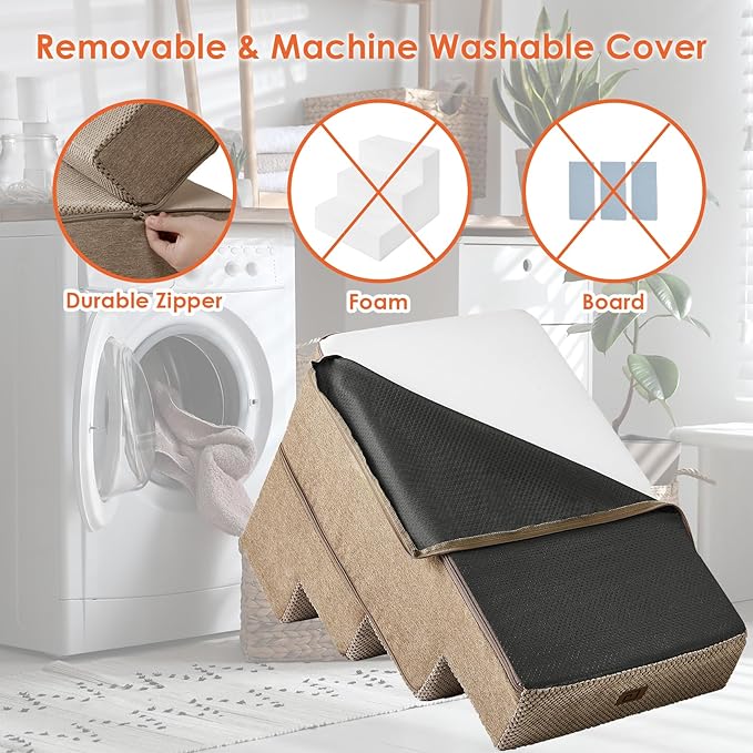 EHEYCIGA Dog Stairs for Bed 20”H 4-Step Extra