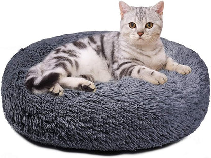Aurako Cat Bed Dog Bed Round Cushion Pet 16" Dark