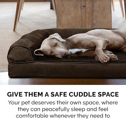Furhaven Orthopedic Dog Bed for Large/Medium Dogs w/ Removable Bolsters & Washable Cover 55 lbs