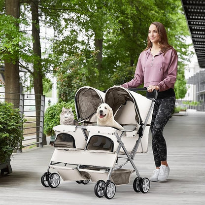 Double Pet Stroller 2 Dogs