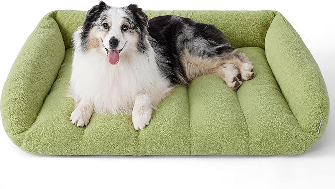 Lesure Orthopedic Dog Bed Sofa for Extra Large Dogs Foam(41" x 29" x 11", Green)
