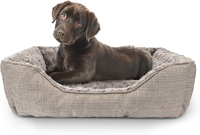 FURTIME Dog Bed for Large Medium Small Dogs Soft Washable Pet Bed Orthopedic Dog Sofa Bed Breathable Rectangle Sleeping Bed Anti-Slip Bottom(25''