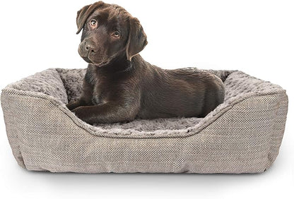 FURTIME Dog Bed for Large Medium Small Dogs Soft Washable Pet Bed Orthopedic Dog Sofa Bed Breathable Rectangle Sleeping Bed Anti-Slip Bottom(25''