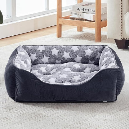 GASUR Rectangle Dog Bed for Large Dogs (20"x 19"x 6"), Black)