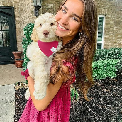 E-Clover Dog Bandanas & Matching Scrunchie-Solid Color Dog