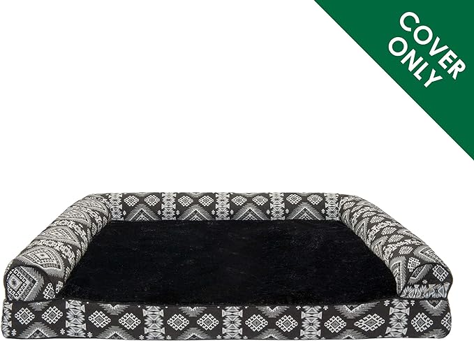 Furhaven Replacement Dog Bed Cover Plush & Southwest Kilim Décor Sofa-Style