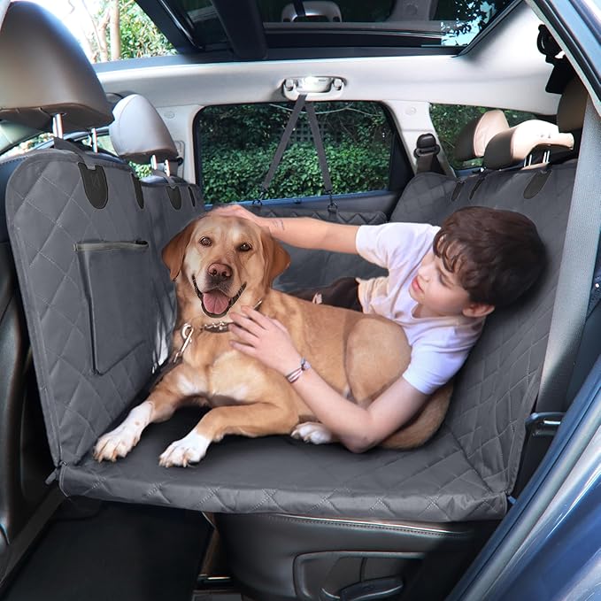 Extended Dog Car Backseat Cover with Mesh
