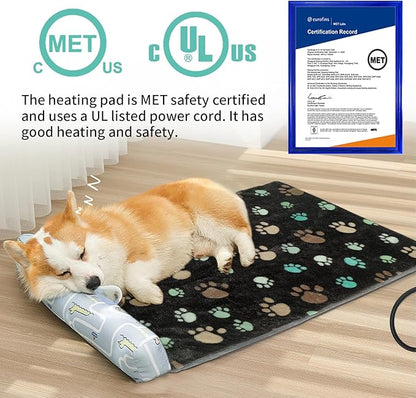 Cat Heating Pad 17x13 in Pet Heating Pads for Cats，Waterproof Heated Cat Bed