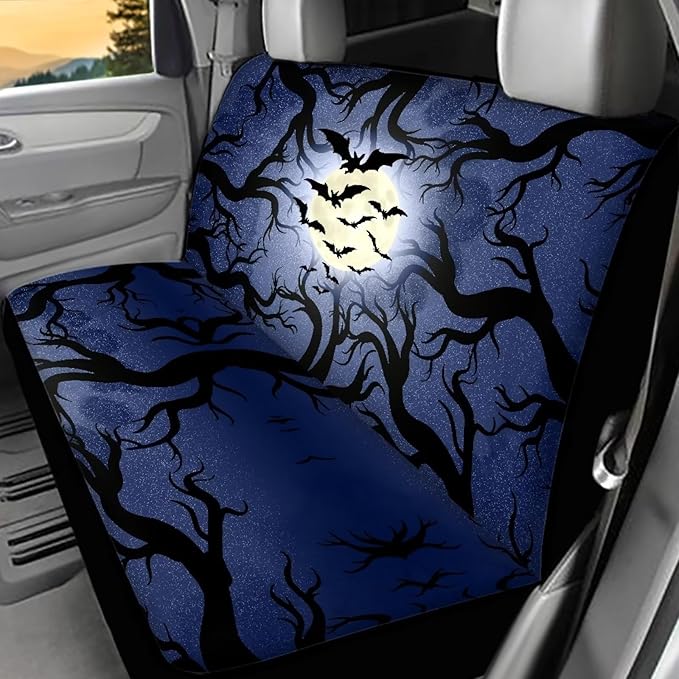 Halloween Bat Car Seat Covers Rear Bench Protection