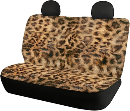 Leopard Print Front Back Seat Cover Cute Seat