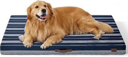 Bedsure Extra Large Patterned Dog Bed for Large Dogs Cover(44"x32", Navy