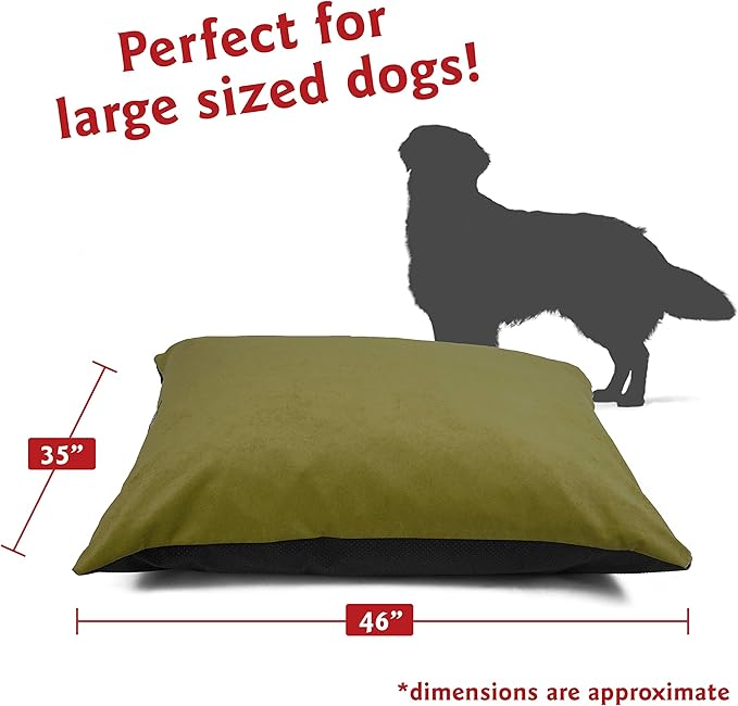 Majestic Pet Rectangle Large Dog Bed Washable – Non Slip Comfy Pet Bed – Dog Crate Bed Super Value Pillow Dog Bed – Dog Kennel Bed for Sleeping 46 x 35 Inch