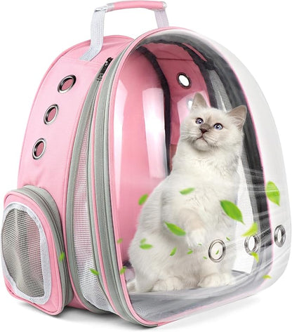 Cat Backpack Carrier,Expandable Pet Bubble Backpack Airline Approved, Pet Travel Carrying Bag for Small Medium Cats and Puppy with Hiking Walking Outdoor Use