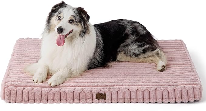 Bedsure Orthopedic Dog Bed for Large Dogs (44x32, Blush