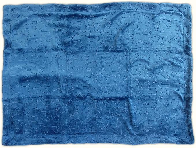 American Kennel Club Premium Velvet Sherpa Pet Blanket Soft and Warm Pet Throw for Dogs & Cats – 40”x30” - Navy